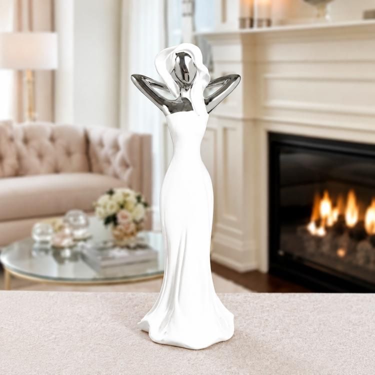 Figura Decorativa Mujer Berna Morning Silver Blanco