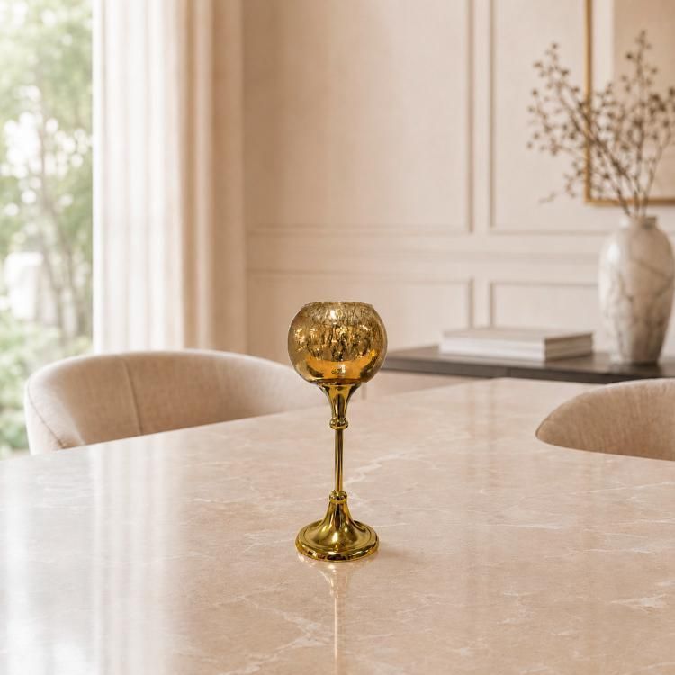Centro de Mesa Decorativo Copa Exeter Mediana Dorado