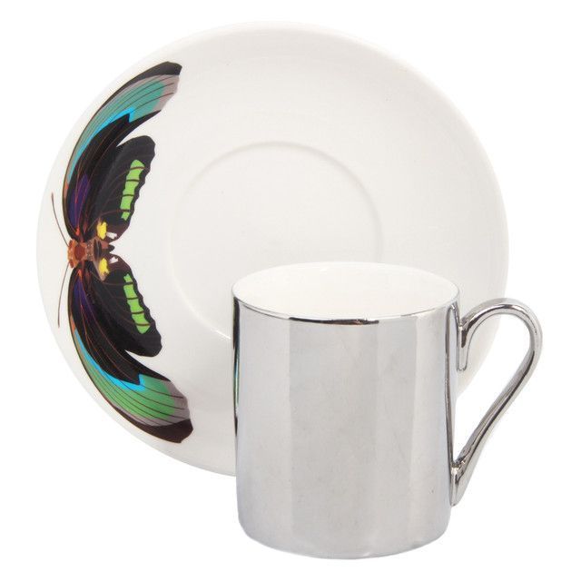 Taza Café con Plato Reflejo Verde 2 Piezas-0