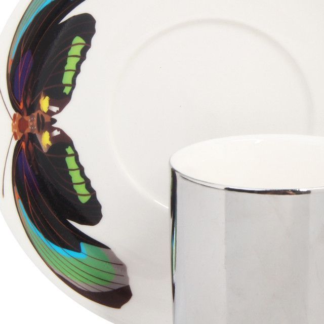 Taza Café con Plato Reflejo Verde 2 Piezas-1