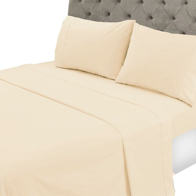Juego de Sabanas 144 Hilos Lisa Beige King Beige Natural