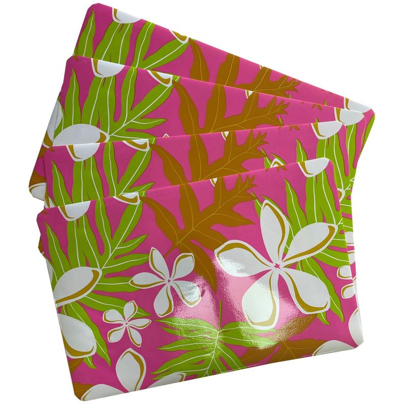 Set 4 Individuales Más 4 Posavasos Floral 8 Piezas-1