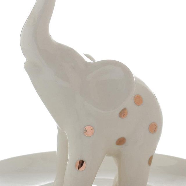 Joyero Decorativo Elefante Plato Blanco-1