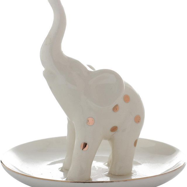 Joyero Decorativo Elefante Plato Blanco-2