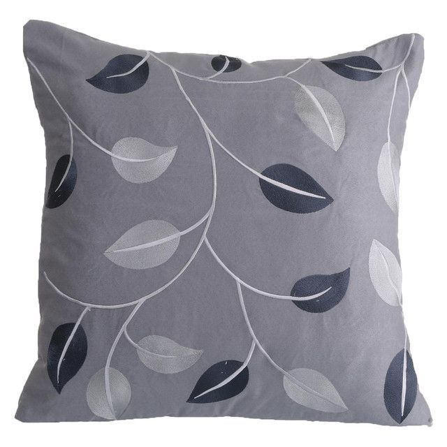 Cojin Decorativo Hojas Gris Gris Degradado