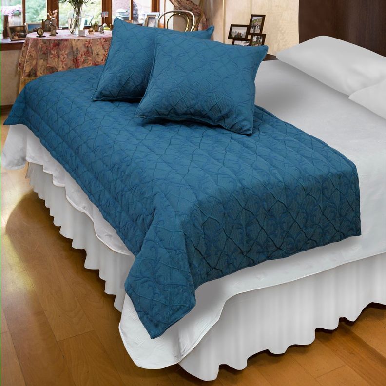 Piecera Con Fundas Barroco Azul Reversible-2