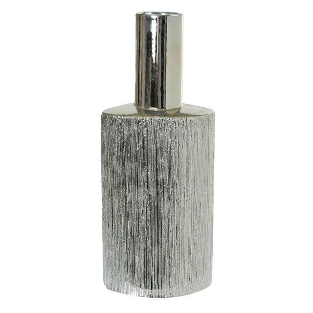 Jarron Decorativo Alhambra Cilindro Alto Plata