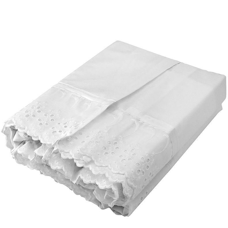 Faldón 144 hilos Broderie Amanda 1,5 Plazas Blanco-1