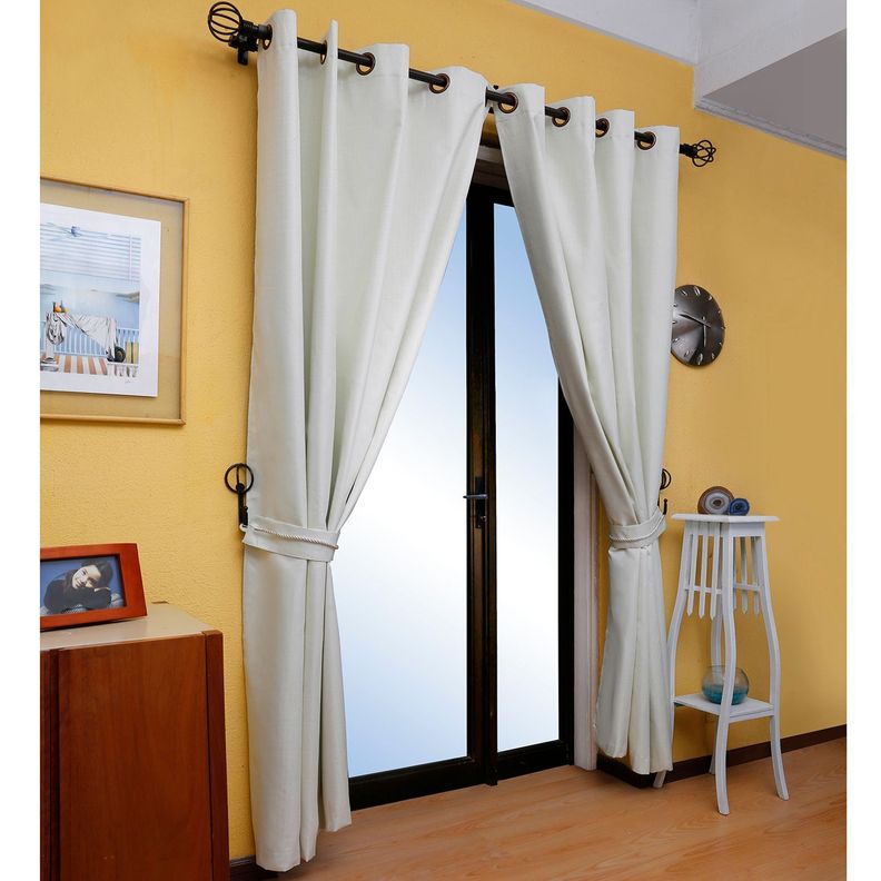 Set Cortina Blackout 6 Piezas Con Argolla Crudo-2