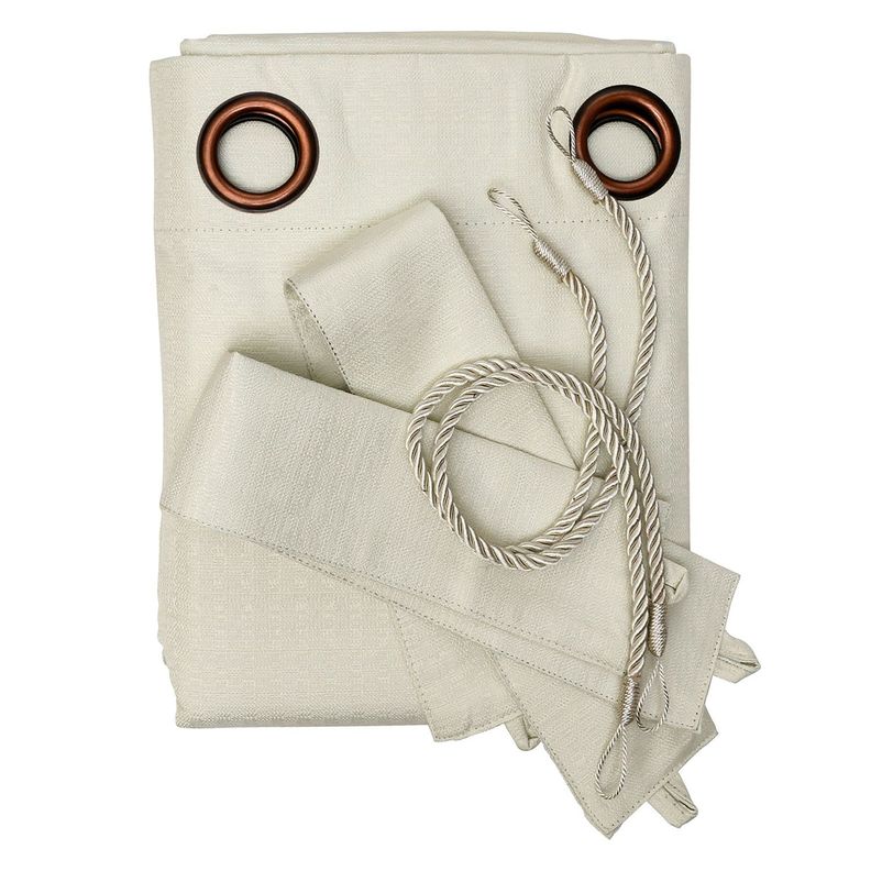 Set Cortina Blackout 6 Piezas Con Argolla Crudo-1