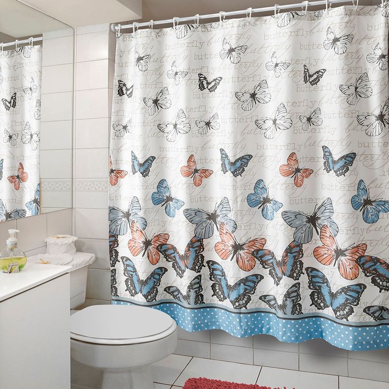 Cortina para Baño Diseño Spring con Forro-2