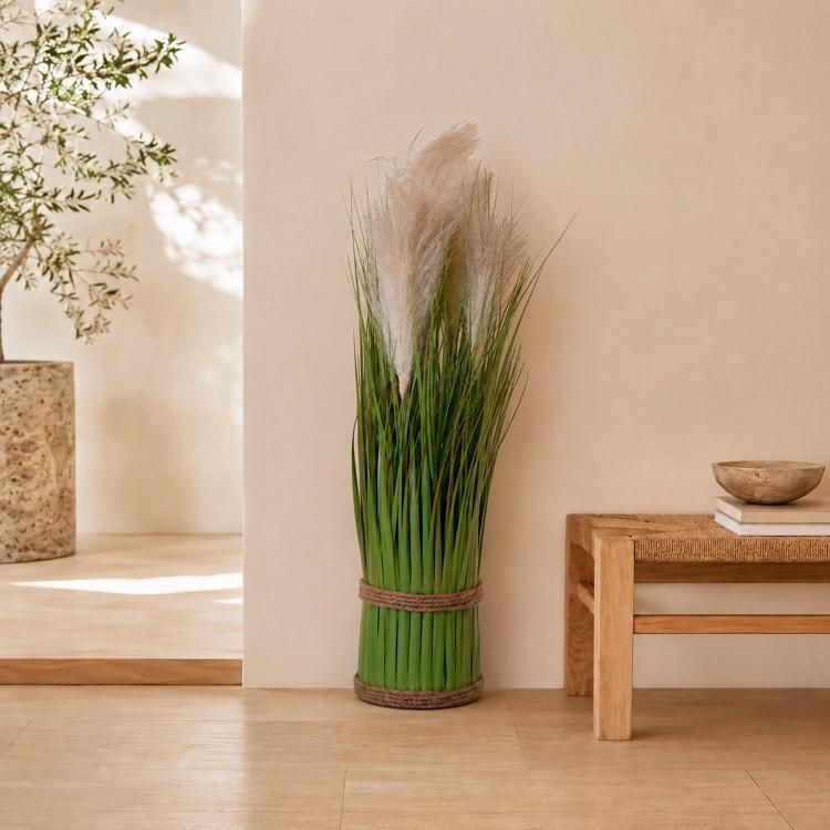 Planta Decorativa Artificial Tillandsia Ancha Verde Pastel