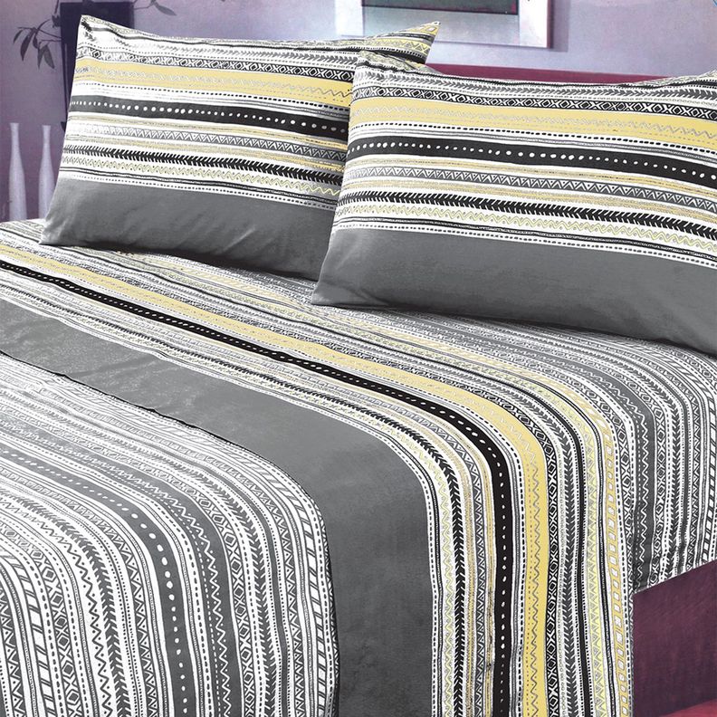 Juego de Sabanas T144 2 Plazas Karachi Grey-3