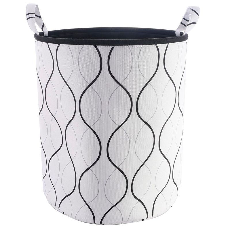 Cesta Decorativa Para Ropa Ondas Black Blanco
