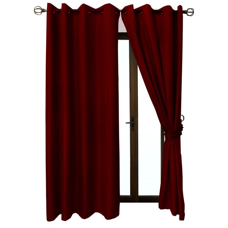 Set Cortina Blackout 6 Piezas Con Argollas Terracota