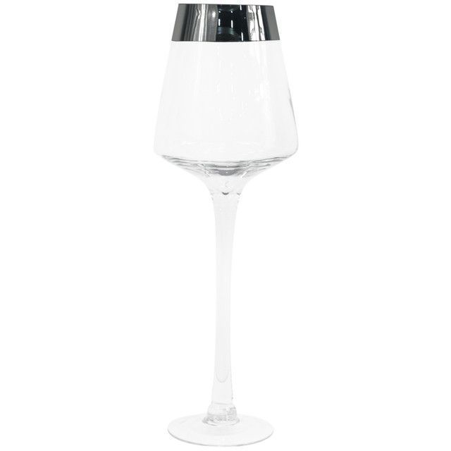 Portavela Decorativo Gallen Grande Silver Plateado Metalico