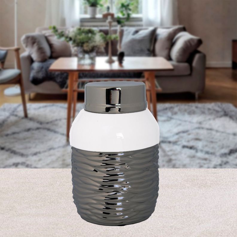 Anfora Decorativa Marsella Silver Mediana-3
