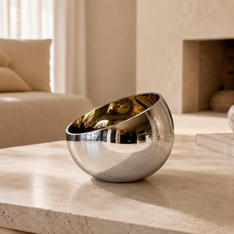Centro de Mesa Decorativo Cardiff Gold Mediano Dorado Metalico