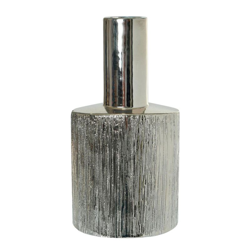 Jarron Decorativo Alhambra Cilindro Mediano Plata