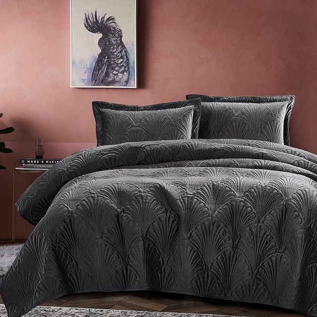 Quilt Liso Velvet Paris Grafito Superking-4