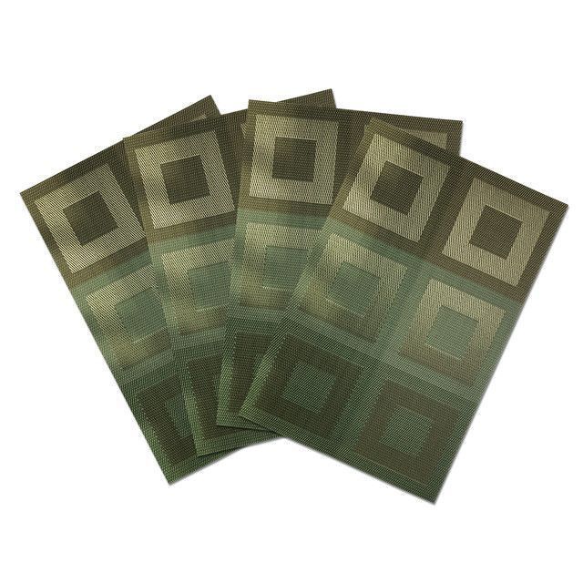 Set 4 Individuales Decorativo Boston Verde Verde Degradado