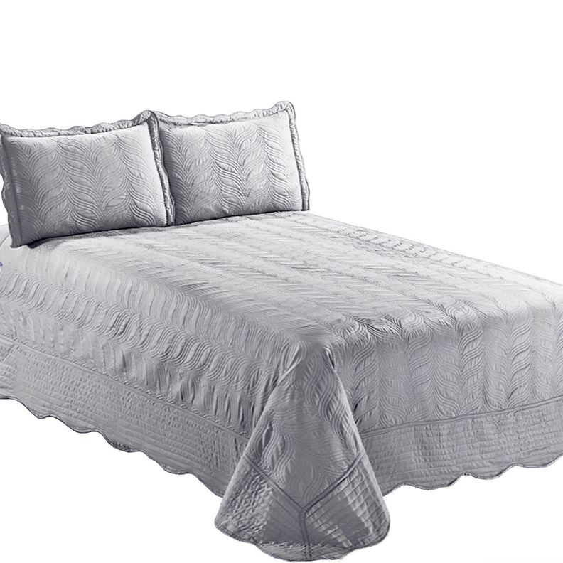 Quilt Bordado 1,5 Plaza Versailles Gris
