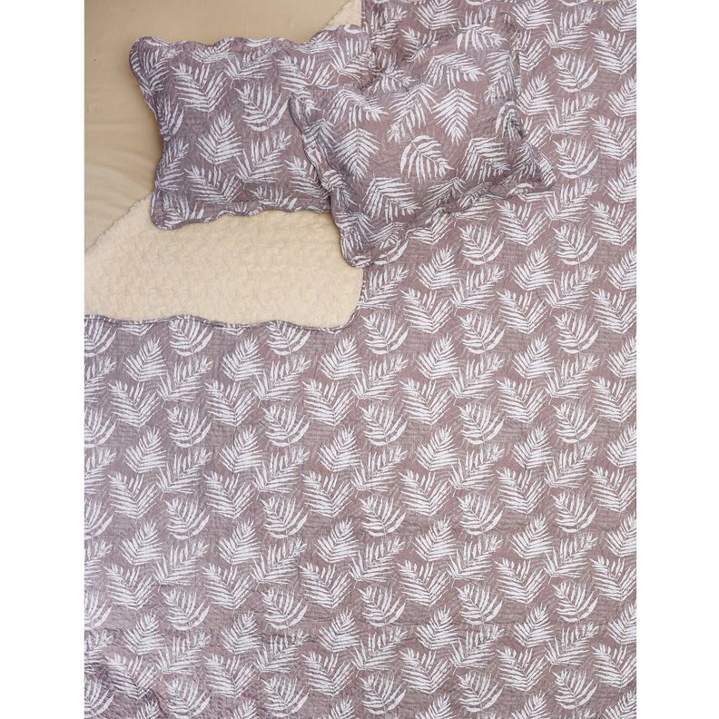 Quilt Sherpa King Helechos Crudo-3