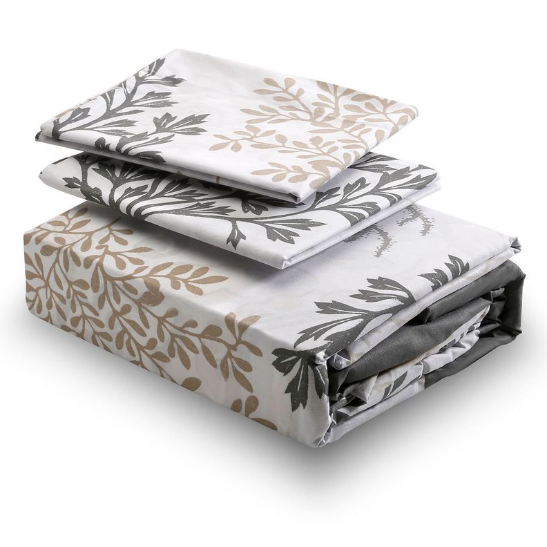 Juego de Sabanas T144 2 Plazas Coral Gris-1