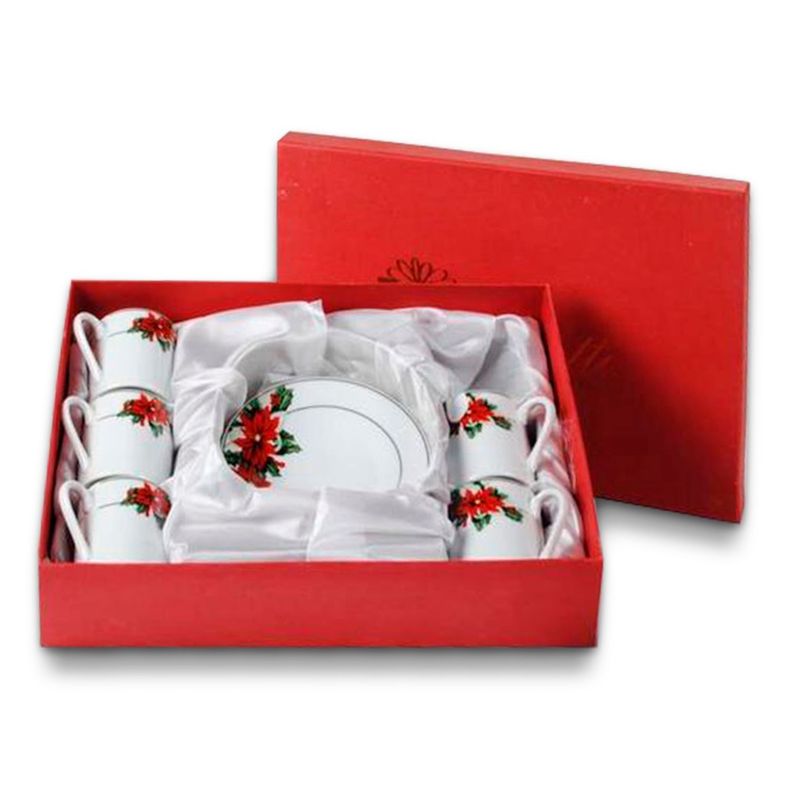 Juego de Tazas Café Poinsetia 12 Pzs-2