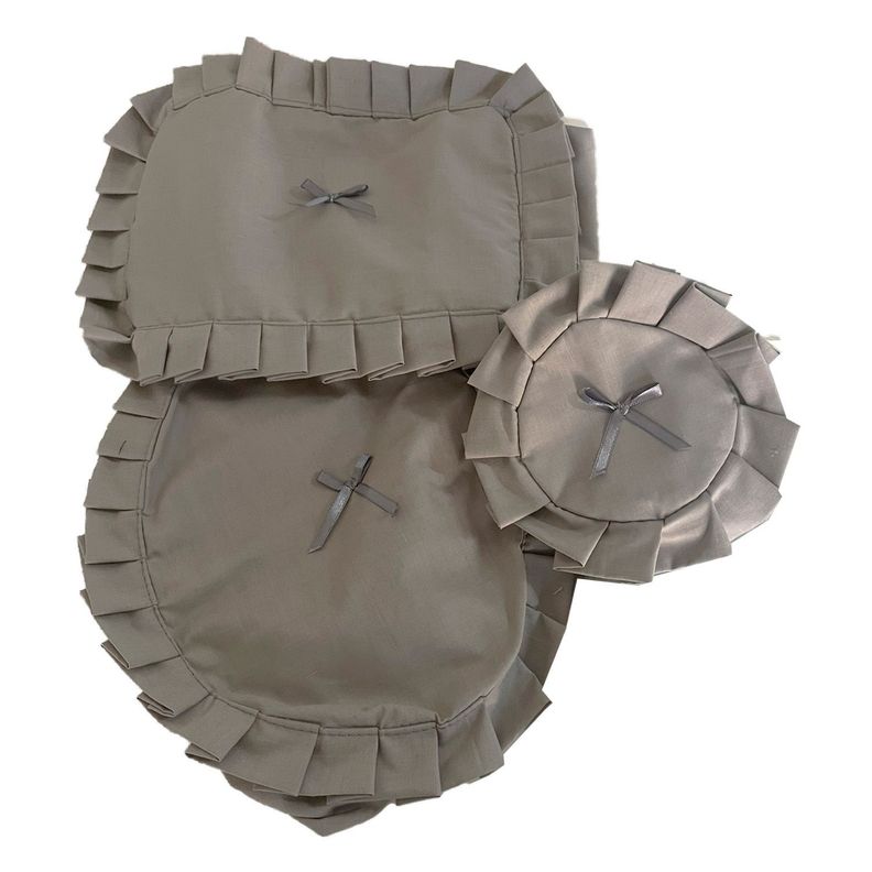 Juego Cortina Recogida para Baño Lisa Gris Perla-1