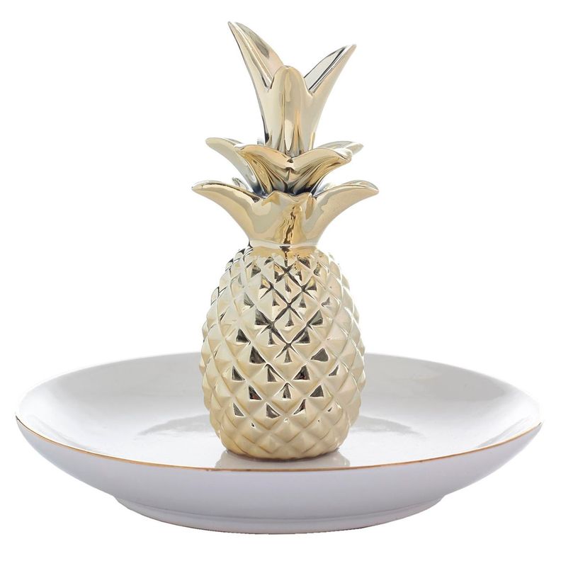 Joyero Decorativo Piña Plato Blanco-0