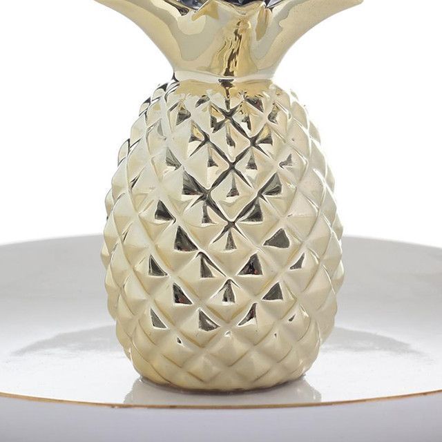 Joyero Decorativo Piña Plato Blanco-2
