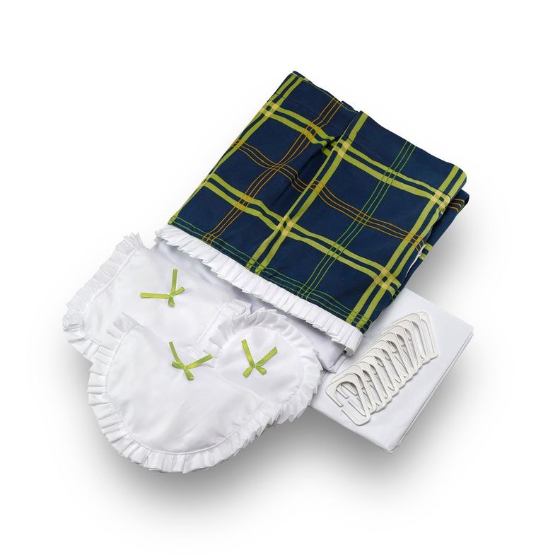 Juego de Cortina para Baño 6 Pzas Escoces Pistacho-1