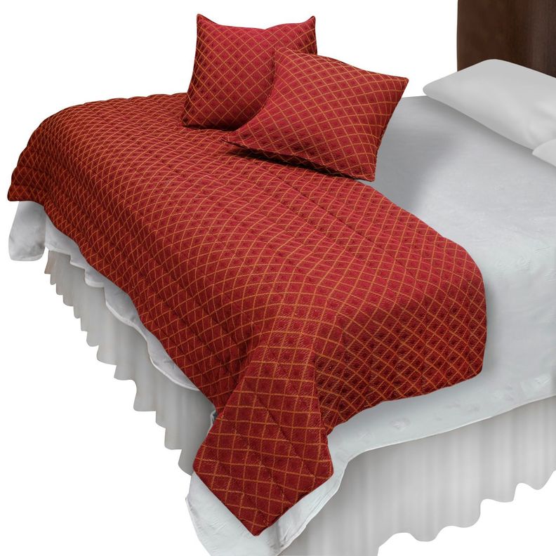 Piecera Con Fundas Sk Rombos Burdeo Reversible-0
