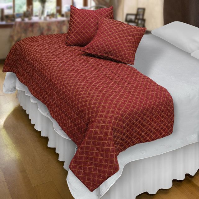 Piecera Con Fundas Sk Rombos Burdeo Reversible-2