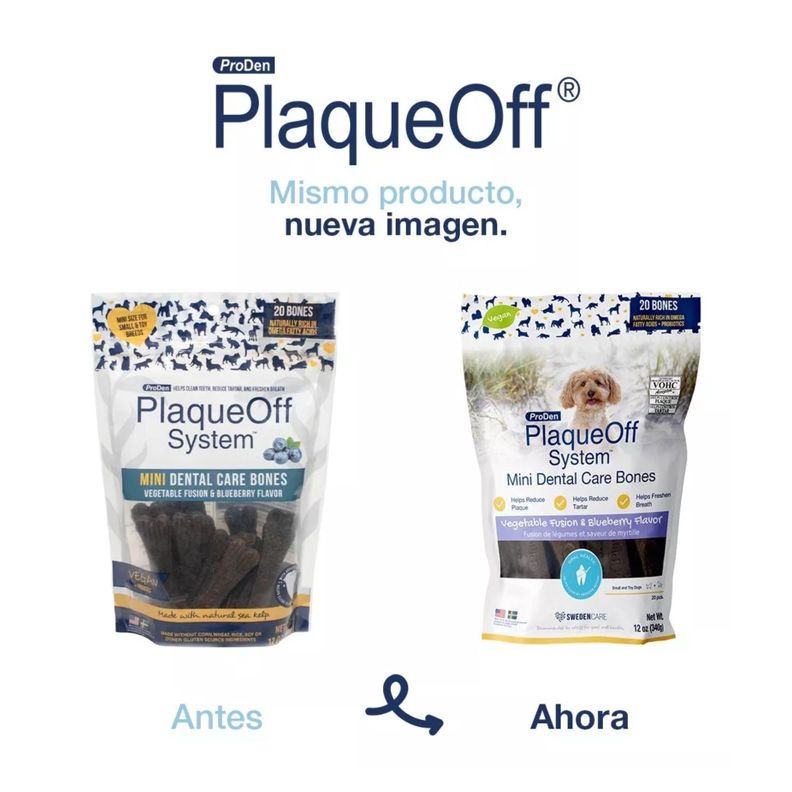 Huesos Mini Cuidado Dental sabor Arándanos 340 Grs. (20 Un.) - Plaque Off-2