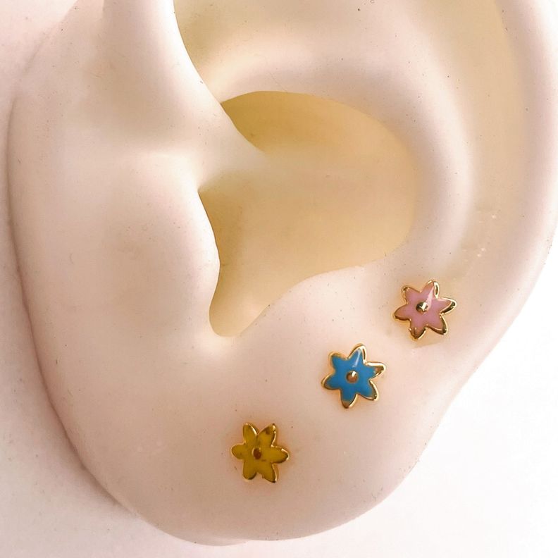 Aros flor celeste PHILIPPA JOYAS-1