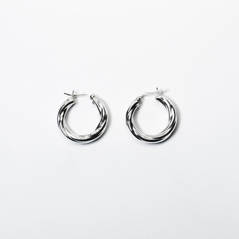 Argolla Plata inflada 25 mm / 3 mm. PHILIPPA JOYAS-0