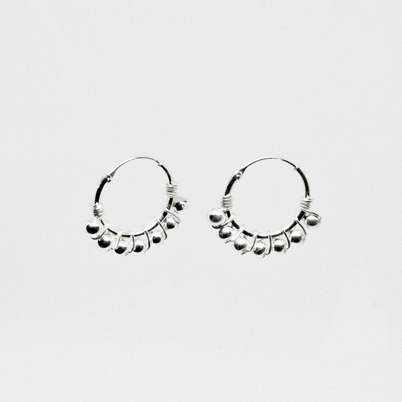 Argolla 14 mm 1 mm pelotitas PHILIPPA JOYAS-0