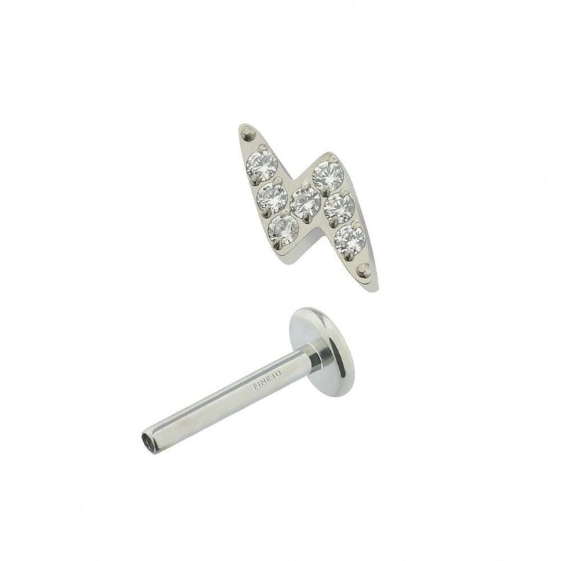 Piercing Rayo Titanio Circones (Plateado) PHILIPPA JOYAS-0