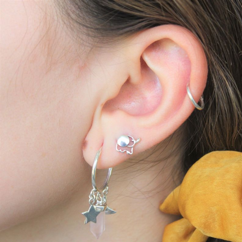 Argolla 18 mm estrella luna cuarzo rosa PHILIPPA JOYAS-1