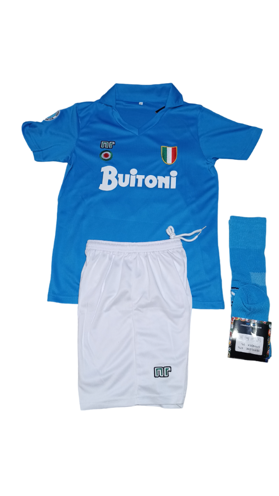 Pack Kit Niños Napoli Retro Maradona Camiseta+shorts Caja Regalo-1