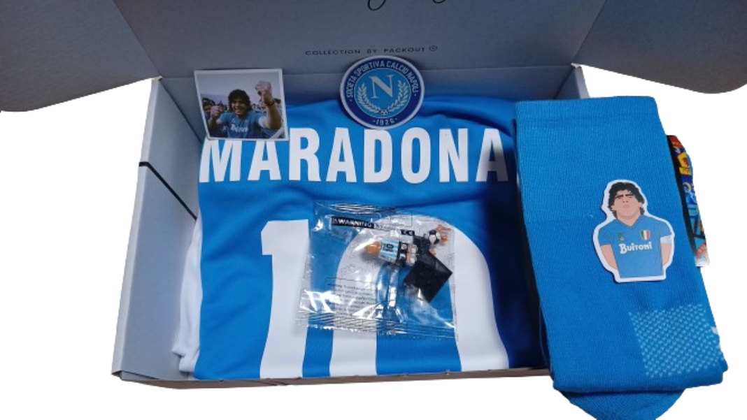 Pack Kit Niños Napoli Retro Maradona Camiseta+shorts Caja Regalo-2