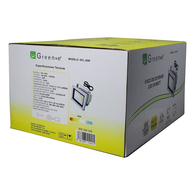 Foco Exterior  de 30w.Luz Cálida-2