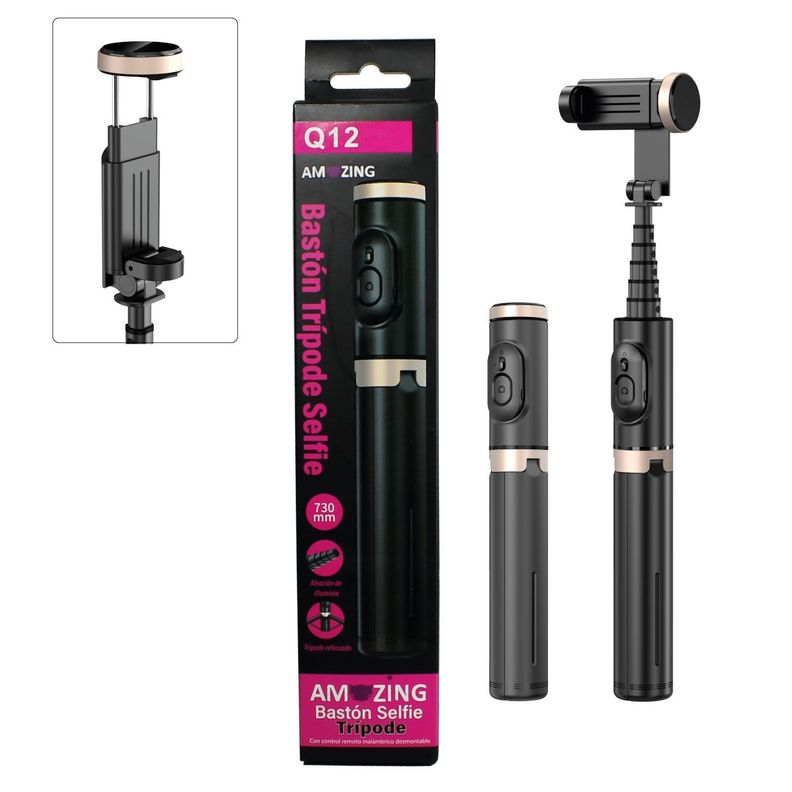 Bastón Selfie Trípode Retráctil con Control Remoto Bluetooth Q12-0