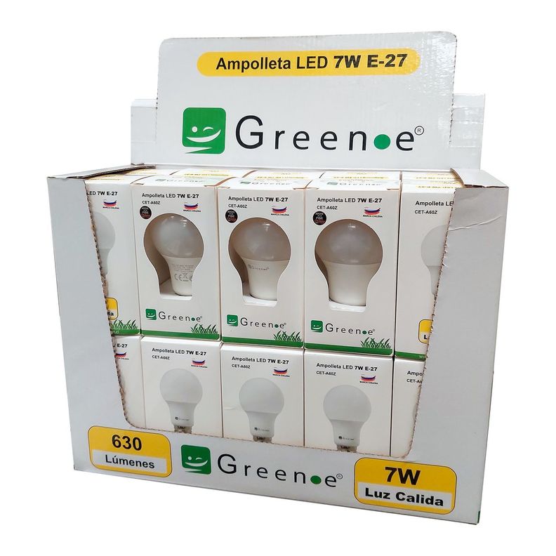 Ampolleta Led de 7W.E27.Luz Cálida/ x 20 Unidades-0