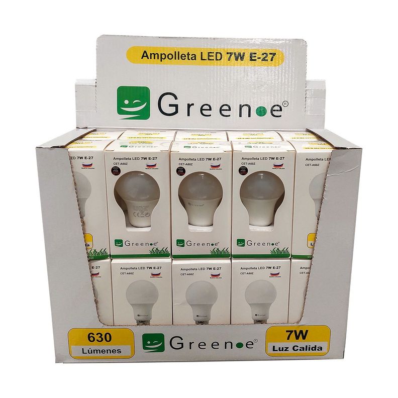 Ampolleta Led de 7W.E27.Luz Cálida/ x 20 Unidades-1