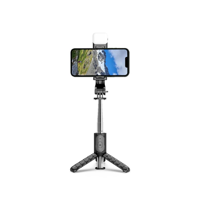 Bastón Selfie Trípode con luz LED y control remoto Bluetooth Q11s-3