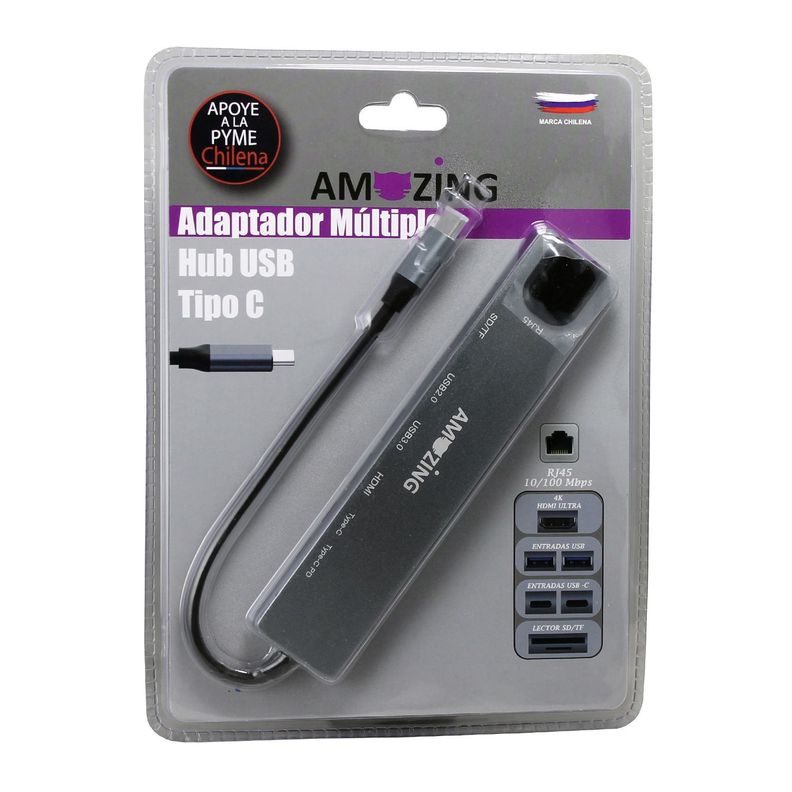 Adaptador Múltiple Tipo C/ HDMI 8 en 1-0