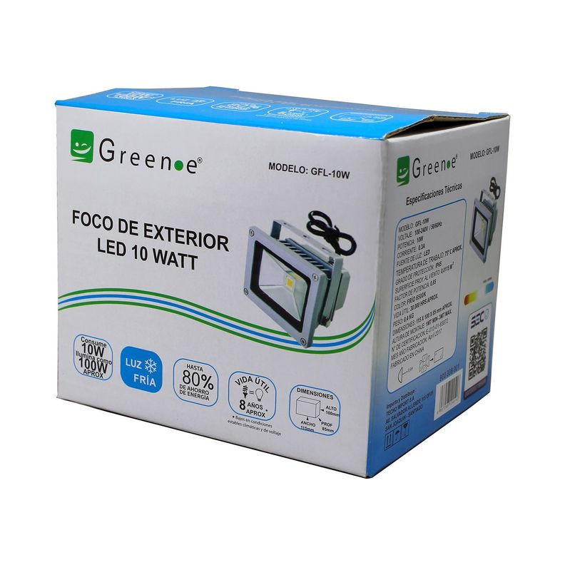 Focos Exterior de 10w. X 4 unidades. Luz Fría-1